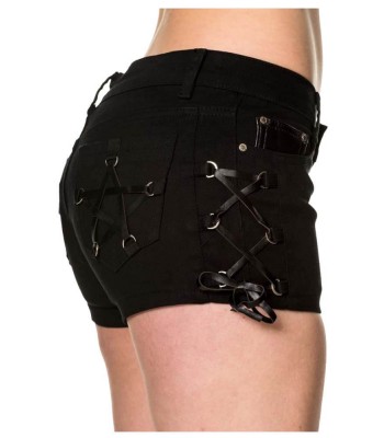 Women Gothic Banned Wild Imagination ladies shorts Black Denim Skirt 